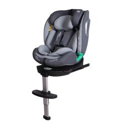 ISOFIX-es 360°- ban forgatható Mama Kiddies iSize Journey Extra biztonsági autósülés (40-150 cm) szürke színben támasztólábbal ajándék napvédővel és lábtartóval