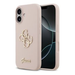 GUESS SILICONE BIG 4G SCRIPT szilikon telefonvédő (műanyag hátlap, ütésállóság) RÓZSASZÍN Apple iPhone 17
