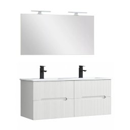 Trent Fürdőszobabútor 120 cm kerámia mosdóval tükörrel 60x120 cm fehér
