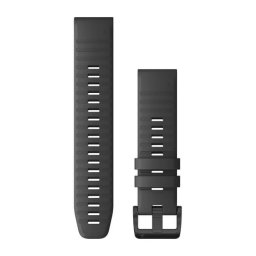 Garmin Óraszíj 22 mm palaszürke szilikon, fekete csat (QuickFit) fenix 6 solar