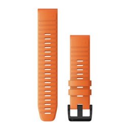 Garmin Óraszíj 22 mm narancssárga szilikon, fekete csat (QuickFit) Fenix 6