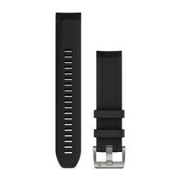 Garmin Óraszíj 22 mm fekete szilikon, ezüst színű csat (QuickFit) MARQ