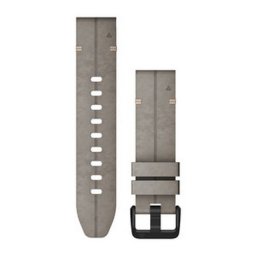 Garmin Óraszíj 20 mm palaszürke velúr bőr, fekete csat (QuickFit) Fenix 6S