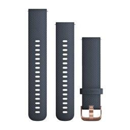 Garmin Óraszíj 20 mm gránitkék szilikon, Rose Gold csat (Quick Release)