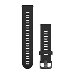 Garmin Óraszíj 20 mm fekete szilikon, szürke csat (Quick Release) Forerunner 645