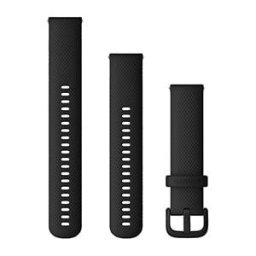 Garmin Óraszíj 20 mm fekete szilikon, fekete csat (Quick Release)