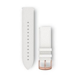 Garmin Óraszíj 20 mm fehér bőr, Rose Gold csat (Quick Release) Vivomove HR