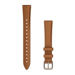 Garmin Óraszíj Lily 2 14mm bőr, világosbarna, krémarany csattal (110-175mm)