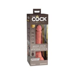 King Cock Elite 7 - tapadókorongos, rádiós vibrátor 18cm - natúr