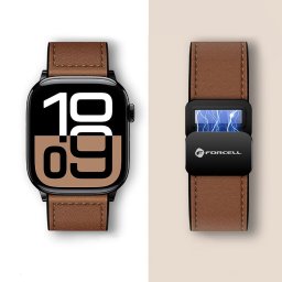 FORCELL F-DESIGN FA21 öko bőrszíj APPLE Watch 42 / 44 / 45 / 49 mm barna színben