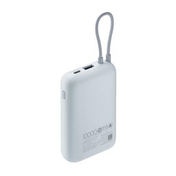 XIAOMI vésztöltő Type-C / USB aljzat (10000mAh, 22.5W, gyorstöltő, LED jelzés + fix Type-C kábel) VILÁGOSKÉK