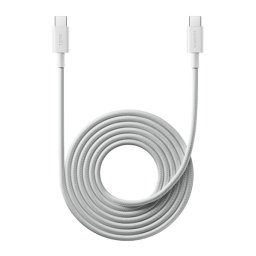 XIAOMI adatkábel (Type-C - Type-C, 6A, gyorstöltő, 200cm, cipőfűző) FEHÉR