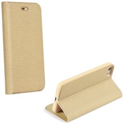 Samsung Galaxy A17 / Galaxy A18 4G / A17 5G SM-A175F / A176B, Oldalra nyíló tok, stand, Luna Book, arany