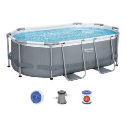 Bestway ovális 300x200x84cm fémvázas medence szett 1,25m3/h vízforgatóval 5614A