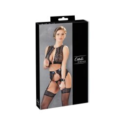 Cottelli Bondage - csipkés fehérnemű szett (4 részes)