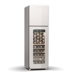 Klarstein Shirley fagyasztóval ellátott borhűtő, 2 az 1-ben, Vintage, 2 hűtési zóna, 60 palack, 60 üveg (WineC+Freezer-FW-CR)
