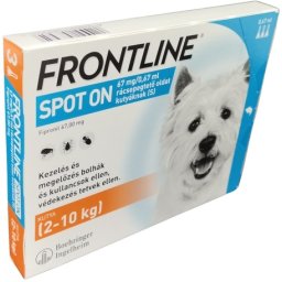 Frontline Spot On kutyáknak S (2-10 kg) (0.67 ml / pipetta | 3 pipetta)