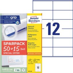 AVERY ZWECKFORM Etikett, univerzális, 105x48 mm, AVERY ZWECKFORM, "Sparpack", 780 etikett/csomag