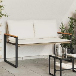 vidaXL pad párnával Beige és Krémszínű 115 x 65 x 72 cm Rattan