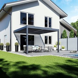 Rojaplast INTRO DUO bioklimatikus pergola 4×4 m - alumínium, falhoz rögzíthető, antracit színben