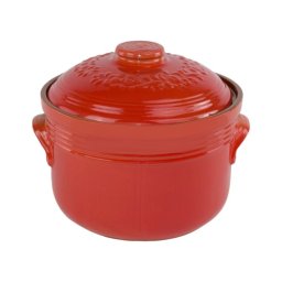 Római tál 7 literes kerek 32x24 cm mázas agyag piros