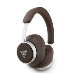 GUESS PU SAFFIANO TRIANGLE LOGO bluetooth fejhallgató SZTEREO (v5.4, mikrofon, zajszűrő) SÖTÉTBARNA