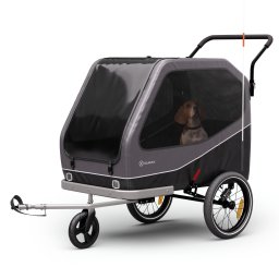 KLARFIT Goldie Buggy, kerékpár utánfutó, 324 l, max. 40 kg, összecsukható, időjárásálló (BCT1-Jogger Black)