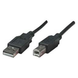 USB kábel (2.0), USB A csatlakozó - USB B csatlakozó, 1,8 m, fekete