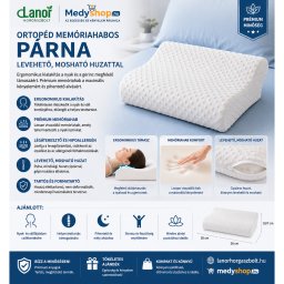 Ortopéd memóriahabos párna levehető huzattal - fehér