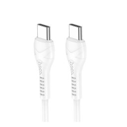 HOCO X37 adatkábel (Type-C - Type-C, 60W, 100cm, törésgátló) FEHÉR