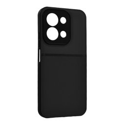 Szilikon telefonvédő (ütésállóság, mágneses, bőr hatású hátlap, csíkos) FEKETE Xiaomi Redmi 15C 4G
