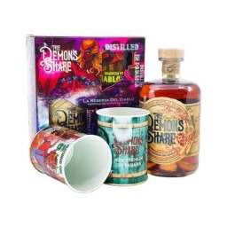 The Demons Share 6 éves rum ajándékcsomag két alumínium pohárral 0,7L 40%
