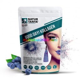 GOOD DAY! Kollagén por 237 g, frissítő áfonya ízben - hal és marha kollagén peptidek, biotin, C-vitamin és cink-biszglicinát - Natur Tanya