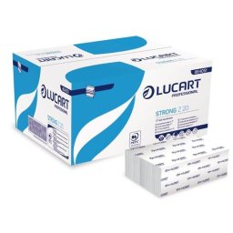 LUCART Kéztörlő, Z hajtogatott, 2 rétegű, 200 lap, Slim adagolóhoz, LUCART "Strong", fehér