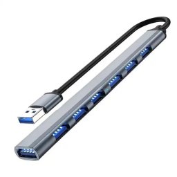 BLACKBIRD USB HUB 3.0 BYL-2506 7 port hub extra slim, aluminium ház, notebookhoz