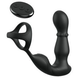 Pipedream Anal Fantasy Ass-Gasm - forgó fejes anál vibrátor péniszgyűrűvel (fekete)