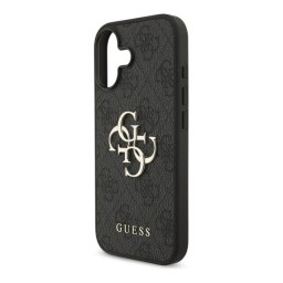 GUESS 4G BIG LOGO szilikon telefonvédő (ütésállóság, bőr hatású hátlap) FEKETE Apple iPhone 17