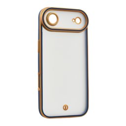 Szilikon telefonvédő (ütésállóság, matt, műanyag hátlap, kameravédő) ARANY/SÖTÉTKÉK Apple iPhone Air