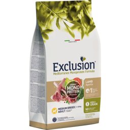 Exclusion Dog Mediterraneo Monoprotein Lamb Adult Medium 12kg