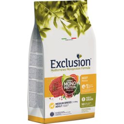 Exclusion Dog Mediterraneo Monoprotein Beef Adult Medium 12kg