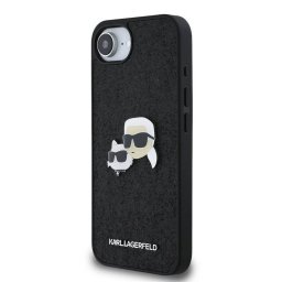 Apple iPhone 16e KARL LAGERFELD KLHCPSE4PFGKCPK Glitter Hátlap - Fekete