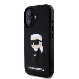 Apple iPhone 16 KARL LAGERFELD KLHCP16S3DRKINK Hátlap - Fekete