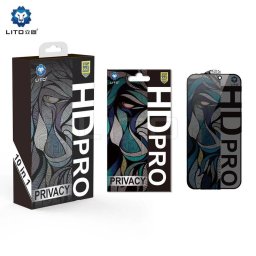 Apple iPhone 17 Pro Lito HD Pro ESD Privacy 2.5D Full Üvegfólia - Fekete