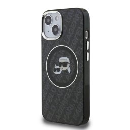 Apple iPhone 15 KARL LAGERFELD KLHMP15SHMKBKCHK Magsafe IML Hátlap - Fekete