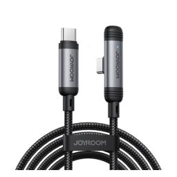 JOYROOM S-A56 ENJOYX SERIES adatkábel (Type-C - Type-C, 60W, gyorstöltő, 120cm, 90 fokos, cipőfűző) FEKETE