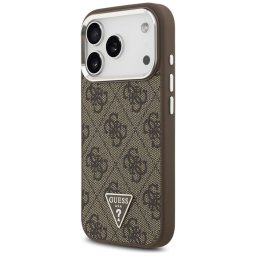 GUESS tok az IPHONE 17 Pro-hoz, kompatibilis a MagSafe GUHMP17LP4TSRCMW (PU 4G W/Triangle Logo SL) barna