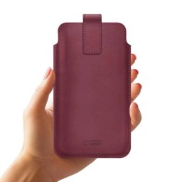 Tech-Protect SM65 Univerzális Kihúzós Bőrtok 6.0-6.9 inch méret - Bordó