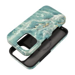 FORCELL F-PROTECT Mirage, katonai csepp-tesztelt tok kompatibilis MagSafe az IPHONE 15 PRO zöld márványhoz