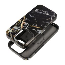 FORCELL F-PROTECT Mirage, katonai csepp-tesztelt tok kompatibilis MagSafe az IPHONE 15 PRO fekete márványhoz