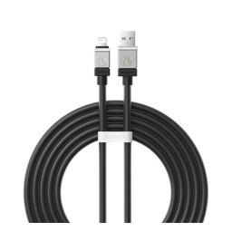 BASEUS COOLPLAY adatkábel (USB - lightning, 2.4A, gyorstöltő, 200cm, törésgátló) FEKETE Apple IPAD, IPAD 2, IPAD (3rd Generation)